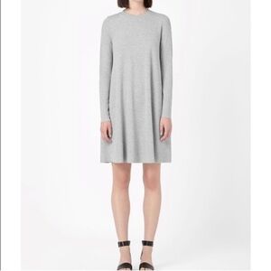 COS Gray Jersey Long Sleeve Dress with Pockets